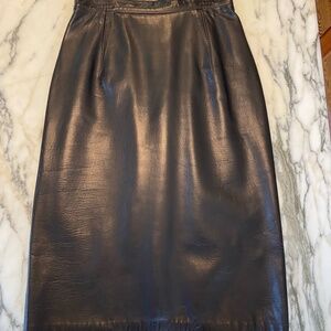Ann Taylor Black Leather Skirt